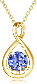 FANCIME Birthstone Necklaces for Women Fine Jewelry Sterling Silver Dainty Infinity Pendant Anniversary Birthday Christmas Gifts for Her Wife Mom Lady Daughter, Chain 16"+2" Extend
