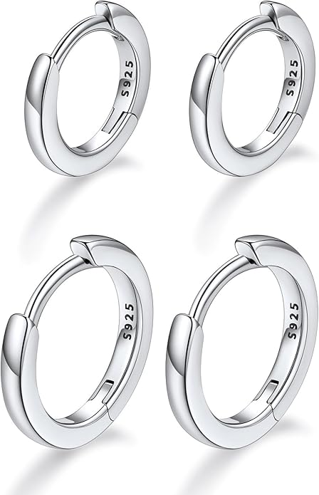 FaithHeart Sterling Silver Hoop Earrings for Women, Hypoallergenic Huggie Hoop Earrings Lightweight Small Cartilage Earrings Hoop Earring Dainty Everyday Earrings 6/8/10/12/14/15/16/18/20mm