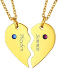 FindChic Personalized Matching BFF Necklace for 2/3/4/5/6 Puzzle Name Heart Pendant Stainless Steel Couple Necklace Set Customized Necklaces for Teen Girls
