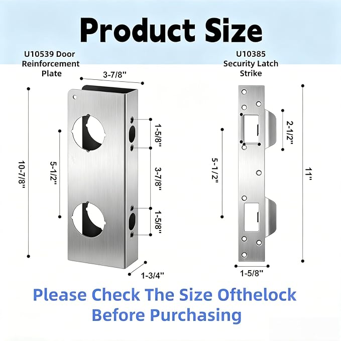 U 10385 Door Strike Plate and U 10539 Door Reinforcement Plate Repair Kit | - Image 2