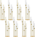 35in 8 Set Gold Candelabra Candle Centerpieces by MEISHAONV