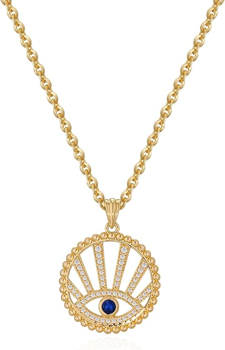 Valloey Rover Dainty Gold Necklace for Women-14K Gold Plated Simple Pendant Circle Necklace Charm Statement Long Necklaces for Women Jewelry Gifts