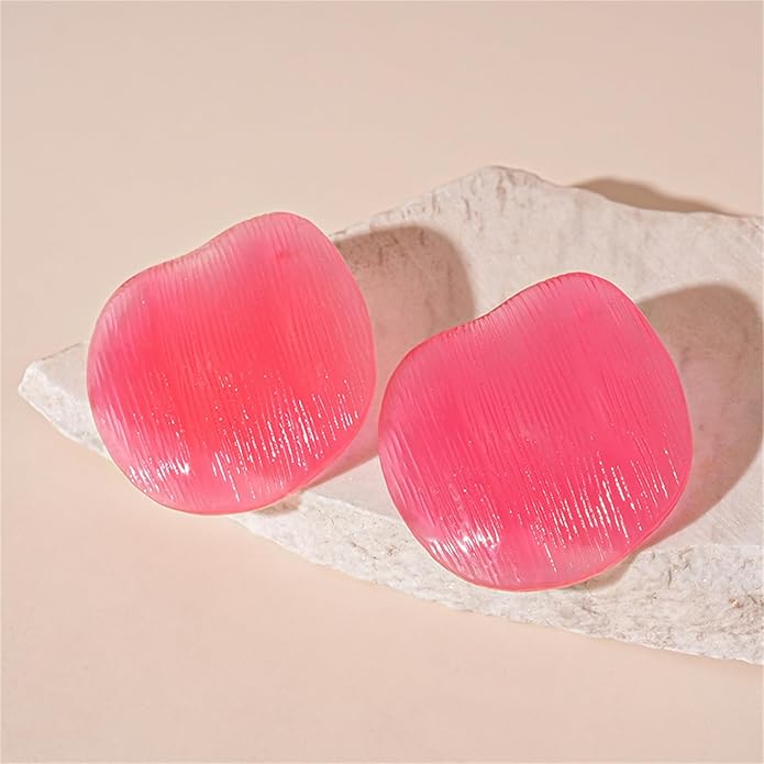 Color Resin Acrylic Earrings,Vintage Candy Color Big Round Studs Earring Chunky Exaggerated Geometric Drop Earring Statement Beach Vacation Jewelry