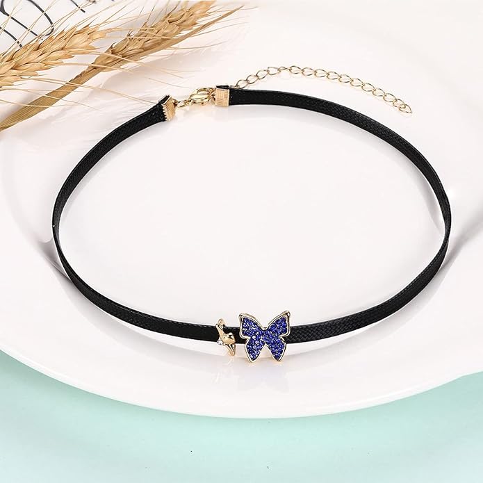 Yonhon Black Choker Necklace for Women,Gold/Siver Tone Choker Necklace with Elegant Pendantant