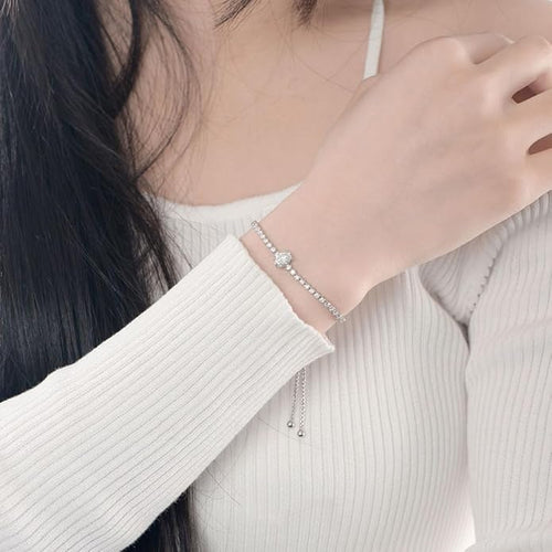 14K Gold Adjustable Diamond Bracelet for Women | Round/Oval/Princess Cut D-Color VVS1 | Ideal Gift for Birthdays & Special Events