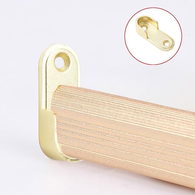 INCREWAY Oval Closet Rod Supports，6PCS Wardrobe Bracket Zinc Alloy Closet Rod - Image 5