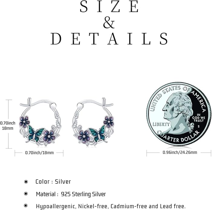 JUSTKIDSTOY Hypoallergenic Panda/Unicorn/Hummingbird/Dolphin Hoop Earrings for Women 925 Sterling Silver Animal Huggie Hoop Earrings Jewelry Gifts for Sensitive Ears