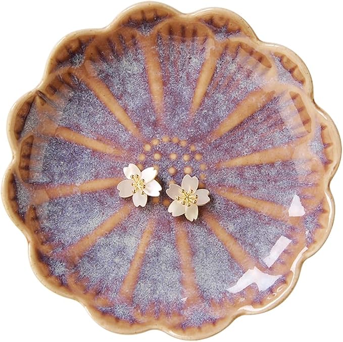 Lotus Ring Holder Dish Small Indoor Ash Tray, Ceramic Dessert Plate Trinket by JAMEND+CLXP