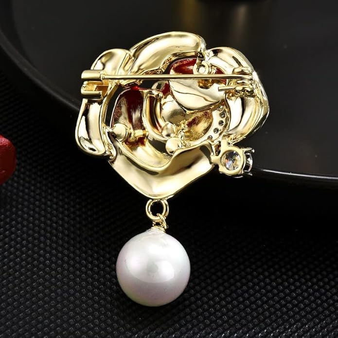 Flower Brooch for Women Rhinestone Flower Brooch Pins Floral Brooches Jewelry Gift for Mom Wife