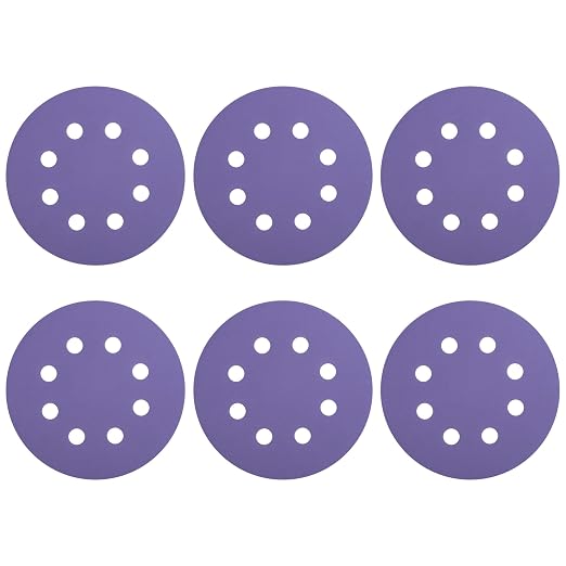 HARFINGTON 15Pcs 5Inch Sanding Disc 8 Hole 800Grit Purple Aluminum Oxide | Hook by HARFINGTON