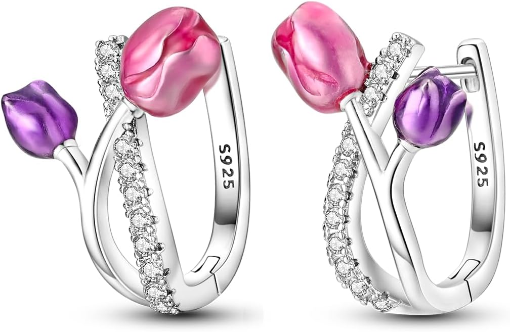 Parmuz 925 Sterling Silver Huggie Hoop Earrings Butterfly Posts Thick Chunky Hoops for Women Small Tiny cuff Cubic Zirconia Snake Heart Earring