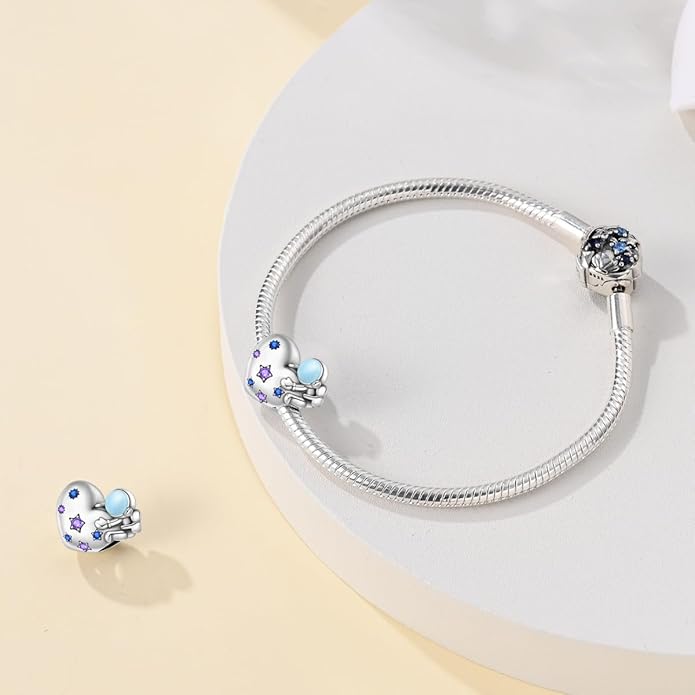 LIGHTDOG 925 Sterling Silver Charm fits Pandora Charm Bracelet Necklaces Pendant Bead Charms Jewelry Gift for Women Family Friends