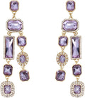 Vintage Rectangle Teardrop Chandelier Earrings, Art Deco Wedding Austrian Crystal Drop Dangle Earrings for Women Party Prom