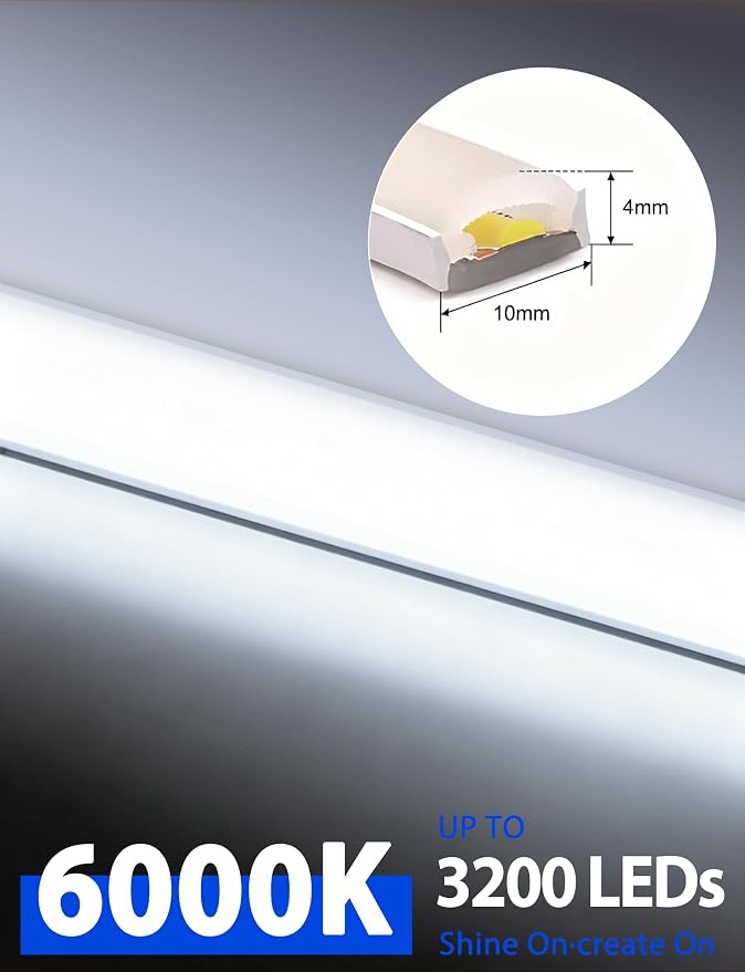 Lamomo COB LED Strip Lights 32.8Ft, Flexible Cuttable Waterproof 6000K Silicone - Image 4