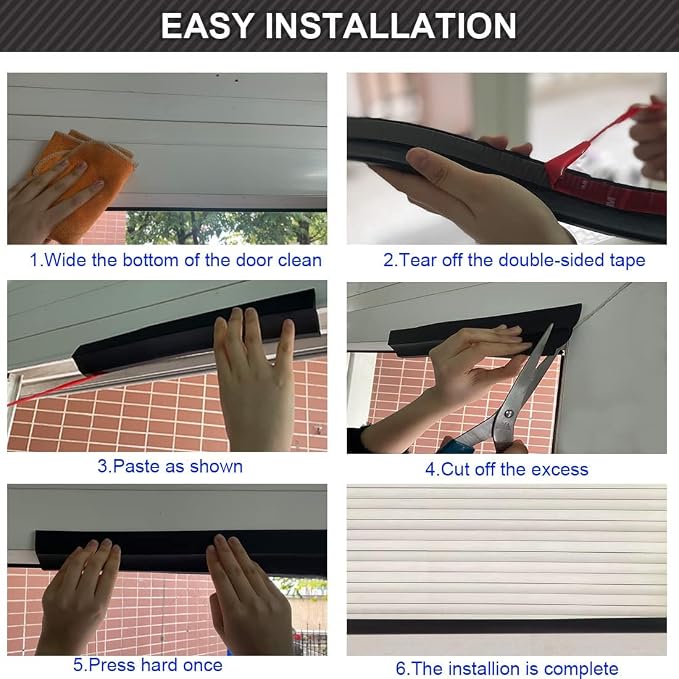 Garage Door Bottom Seal Strip, 40ft Weatherproof Rubber Door Threshold Seal | - Image 8