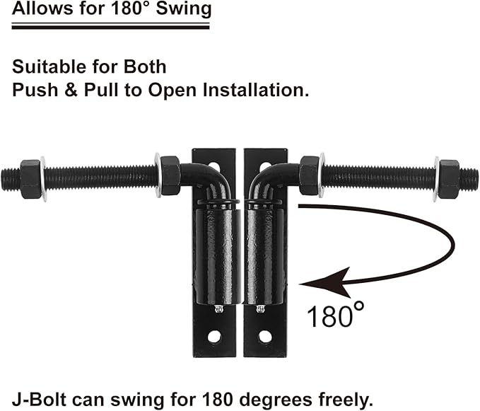 Industrial Heavy Duty Bolt on 3/4" J Bolt Gate Hinge - Image 5