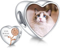 Annmors Personalized Photo Charm for Bracelet Necklaces,925 Sterling Silver Charm Love Heart Shaped Engraved Customize Picture Gift for Birthday Mother's Day Christmas,Bead Charms Jewelry for Women