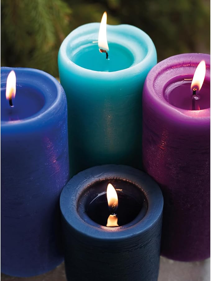 Large Pillar Candles 3x6 Inch – Set of 3 Unscented Dripless Dark Blue Candles - Image 7