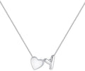 JKK Valentines Day Gifts for Her, 925 Sterling Silver Letter A-Z Heart Necklace Silver Jewelry Trendy Stuff Birthday Valentine's Day Gifts for Women Mom Her