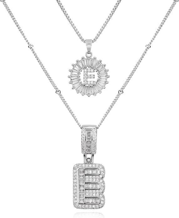 14K Gold Plated Alphabet Necklace Cubic Zirconia Letter Pendant, Personalized Name Jewelry Gift for Women, Customizable A-Z, Birthday/Mothers Day Gifts for Womens