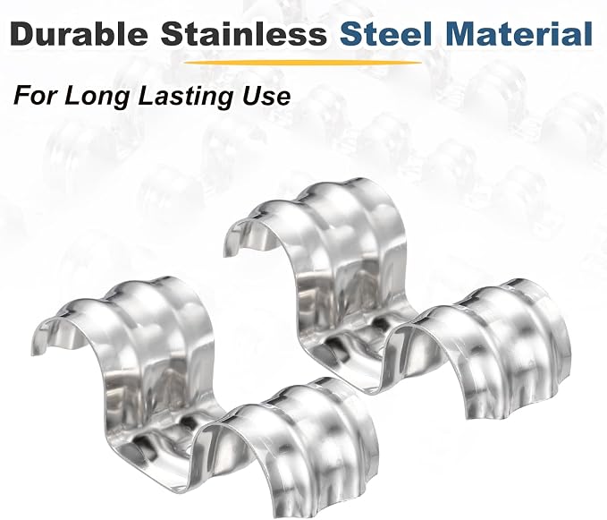 MECCANIXITY 52pcs Conduit Clamp 5/8 Inch 16mm, 2 Hole Stainless Steel Pipe Strap - Image 3