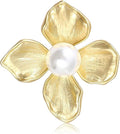 Gold Flower Brooch,Flower Brooch Pins for Women Wedding Bridal Bouquet Party Daily Accessory Elegant Brooches Cloth Accessories for Woman