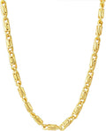 Gold Plated Link Chain Necklace for Women 18 Inch with 2 Inch Extender Adjustable Geometric Brass Jewelry Daily Wear Gift for Her Christmas