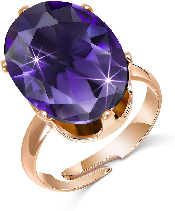 Linawe Cubic Zirconia Imitation Diamond Moissanite Rings for Women, 14K Gold/Rose Gold/Silver Adjustable Chunky Ring, Costume Rhinestone Jewelry for Wedding Engagement