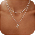 14K Gold Plated Initial Necklaces for Women Dainty Layered Letter Pendant Necklace Cute Choker Necklace Gift Trendy Stuff Personalized Jewelry Stack for Women Her