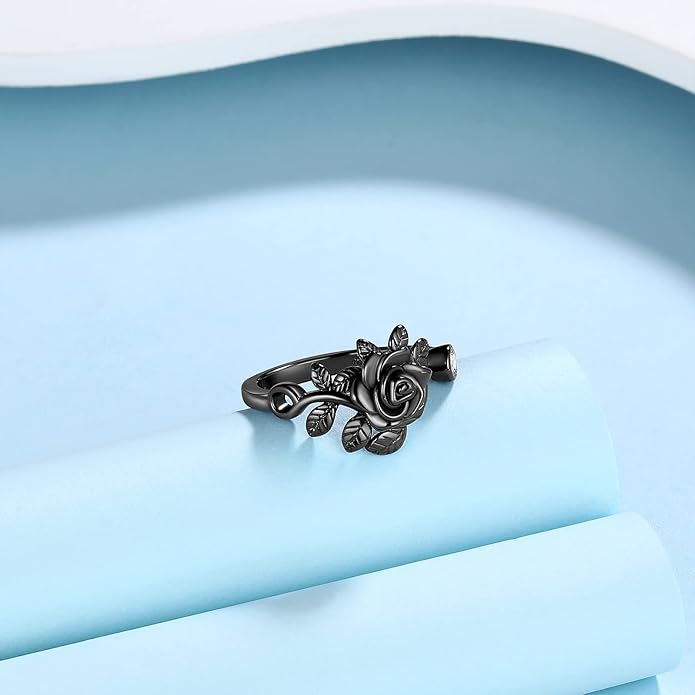 925 Sterling Silver Rose Flower Ring - Adjustable, Elegant Promise Ring for Women & Girls - Perfect for Birthday & Wedding Gifts