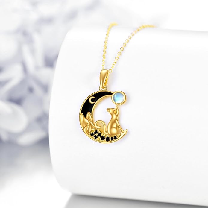 KECHO 14K Gold Animal Pendant Necklace - Dainty Zodiac & Pet Inspired Charm Necklace for Women - 16+1+1"