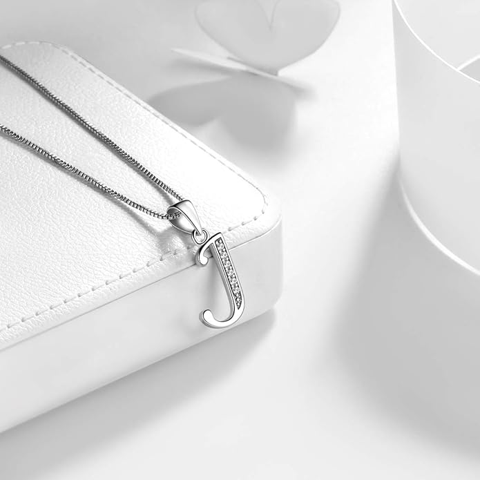 Aurora Tears Letter Necklace Initial 925 Sterling Silver Alphabet Pendant Crystal Name Gift Women Cubic Zirconia Jewelry