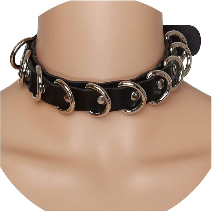 Eigso Vintage Punk Goth Studded Rivet Pu Leather Collar Choker Necklace with Spikes Adjustable