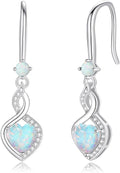 FANCIME Heart Infinity Dangle Drop Earrings 925 Sterling Silver Heart Gemstone Birthstone Earring