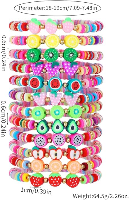 Friendship Bracelets Boho Stackable Bracelets for Women Surfer Heishi Clay Bead Bracelets Stretch Preppy Bracelets Colorful Boho Bracelets for Women