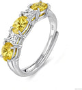 925 Sterling Silver Birthstone Rings for Women - Adjustable Size Women Jewelry Birthday Gifts for Girlfriend,Wife,Mom
