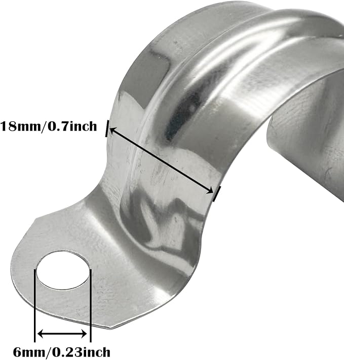3/4inch Two Hole Strap U Bracket Stainless Steel Tube Strap Tension Clip - Image 4