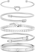 18 K Gold Plated Love Bangle Bracelet Stack Cuff Jewelry for Women Jewelry Set for Women Gift with Box