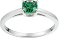 14K Gold Emerald Square Cut Solitaire Ring for Women | Elegant Engagement, Wedding, Anniversary, Birthday Fine Jewelry | Classic 14 Karat Gold Setting