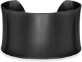 Lavari Jewelers 7 Inches Long Wide Open Cuff Bangle Bracelet for Women I 2.5 Inches in Diameter and 1.5 Inches in Height I Ion Plated Stainless Steel or Satin Finish Bangle for Her I Wide Bracelet