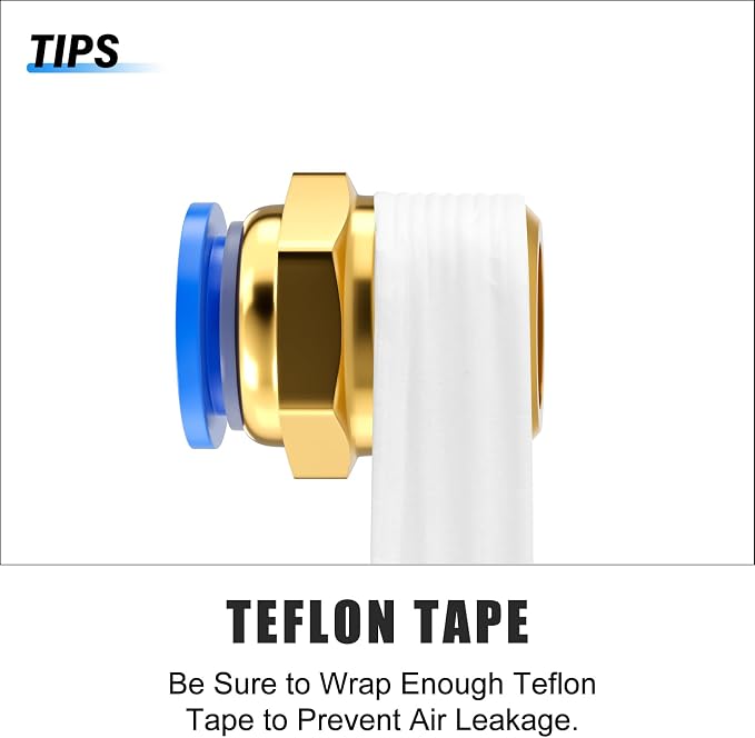 TAILONZ Blue 8mm Tube OD x 1/4" G Straight Push to Connect Fitting 10pcs | - Image 5