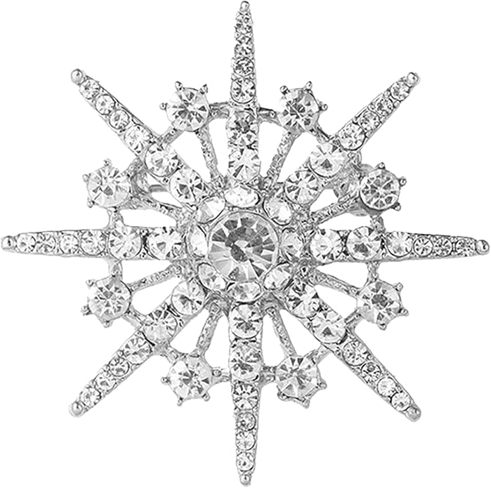 Wanheart Sunflower Brooch Pin Rhinestone Crystal Flower Jewelry Vintage Elegant Brooch for Women Dress Hat Bag Accessories