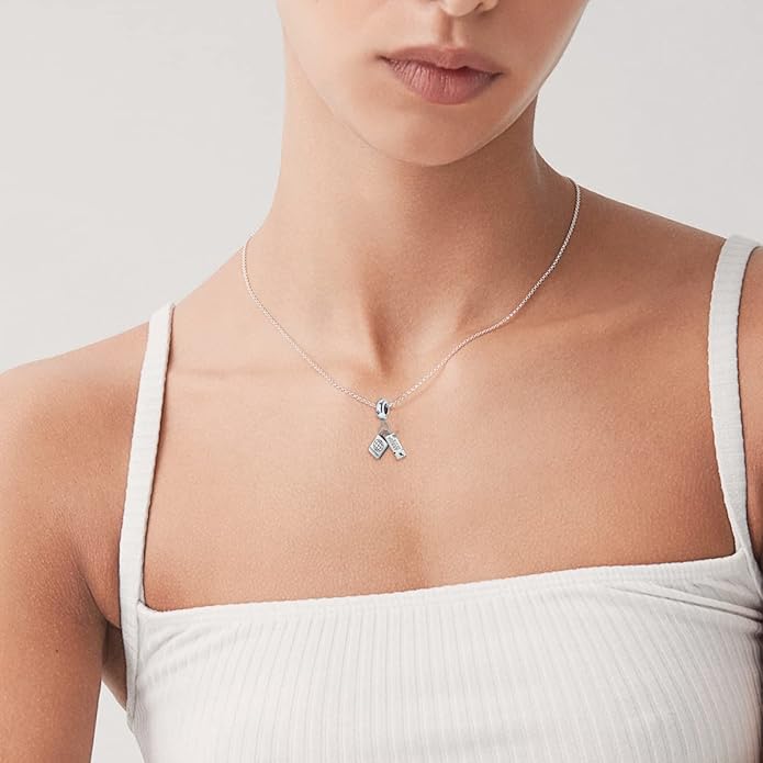MULA 925 Sterling Silver Charms for Bracelets and Necklaces Family Letters Dangle Pendants Airplane Travel Beads Family Tree Jewelry Charms for Women
