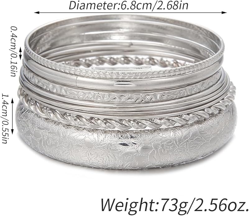 16Pcs Gold Bangle Bracelets for Women - Multi Layer Stackable Textured Bracelets Boho Jewelrys Set.