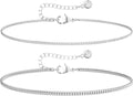 DEARMAY Dainty 14K Gold Plated Ankle Bracelets for Women, Waterproof 14K Gold Plated Link Chain Anklets Non Tarnish Set Pack Summer Beach Jewelry Gift