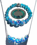 ARTSY Crafts Lily Garden Glow in the Dark Firefly Bead Bracelets Necklaces, Handmade in USA Murano Glass Jewelry, Flower Luminous Beads Mermaid Crystal Bracelet Bangle