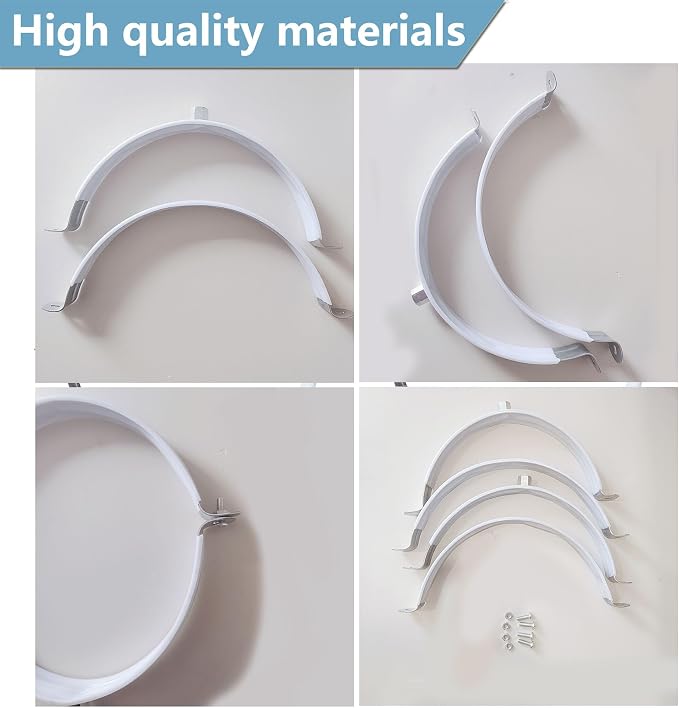 2 Sets 8 Inch Premium Hose Pipe Clamp，Heavy Duty Galvanized Iron Stove Pipe - Image 5