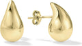 Women's Large Teardrop Earrings, High-Polish, in 10K Yellow Gold