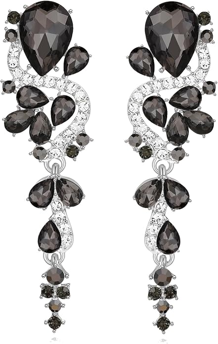 Rhinestone Statement Dangle Earrings Sparkly Crystal Bridal Wedding Earrings for Brides Bridesmaides Chandelier Teardrop Earrings for Women Prom Party