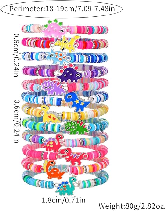 Friendship Bracelets Boho Stackable Bracelets for Women Surfer Heishi Clay Bead Bracelets Stretch Preppy Bracelets Colorful Boho Bracelets for Women